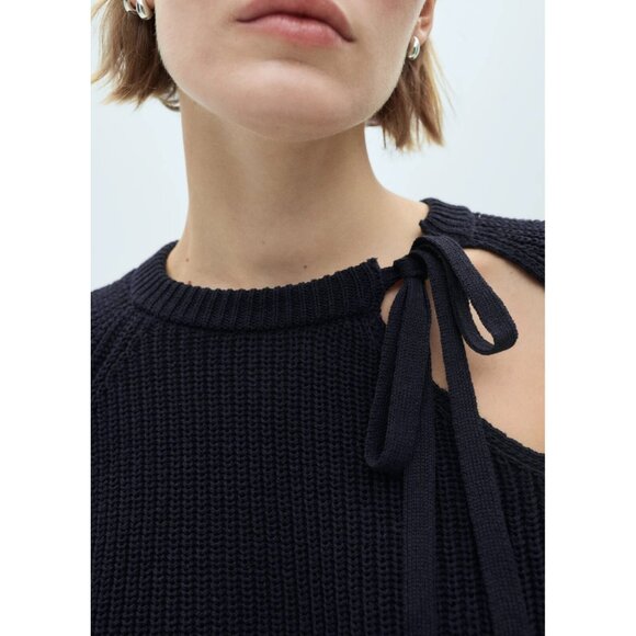 NEW MANGO Cut-out knitted sweater Dark Navy SIZE S /100%AUTHENTIC - Picture 7 of 8
